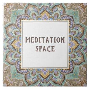 Azulejo Placa de nombre de espacio de sala de meditación M