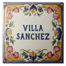 Placa de nombre de la casa de diseño española pers