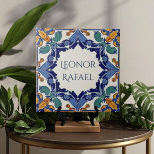 Azulejo Placa de placa de nombre personalizado colorido Az