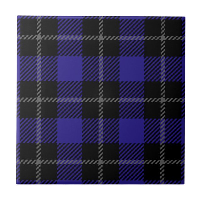 Azulejo Placa real azul negro (Frente)