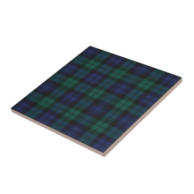 Azulejo Plaid Festive Classic Rustic Green Tartan (Lado)