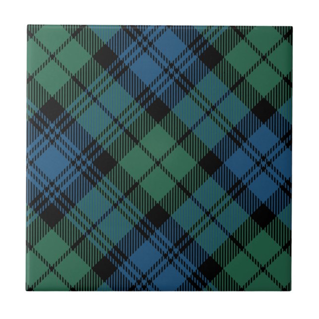 Azulejo Plaid Green Rustic Farmhouse Campbell Tartan (Frente)