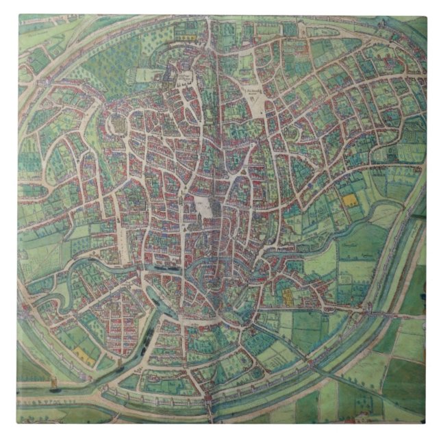 Azulejo Plan de ciudad de Bruselas, de la 'tierra de (Frente)