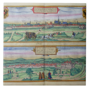 Azulejo Plan de ciudad de Viena y de Buda, de 'Civitates