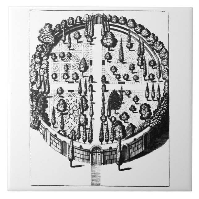 Azulejo Plan del jardín botánico en la universidad de (Frente)