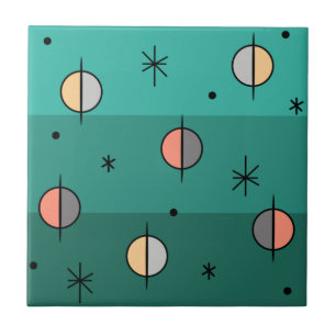Azulejo Planes de edad del espacio retro estrellas turques