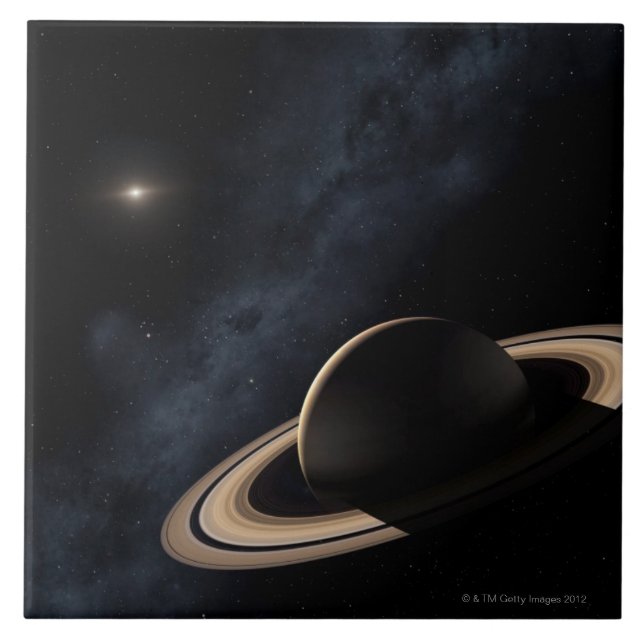 Azulejo Planeta de Saturn en la Sistema Solar, primer (Frente)