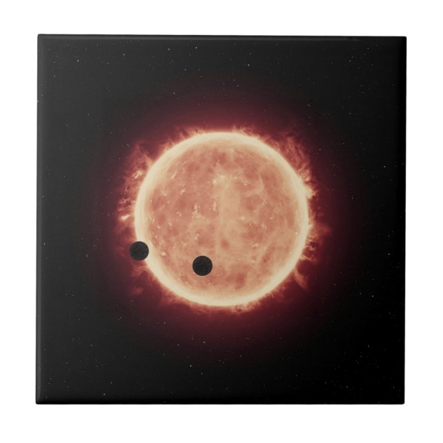 Azulejo Planetas Transitando Estrella De Enano Rojo En Tra (Frente)