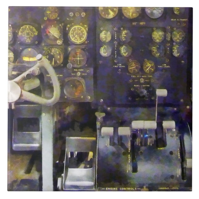 Azulejo Plano - Simulador Grumman E-1B de copos (Frente)