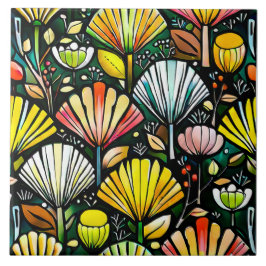 Azulejo Planta Diseño Tile Cerámico