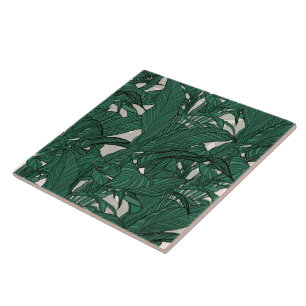 Azulejo Planta vegetal verde moderno Diseño botánico
