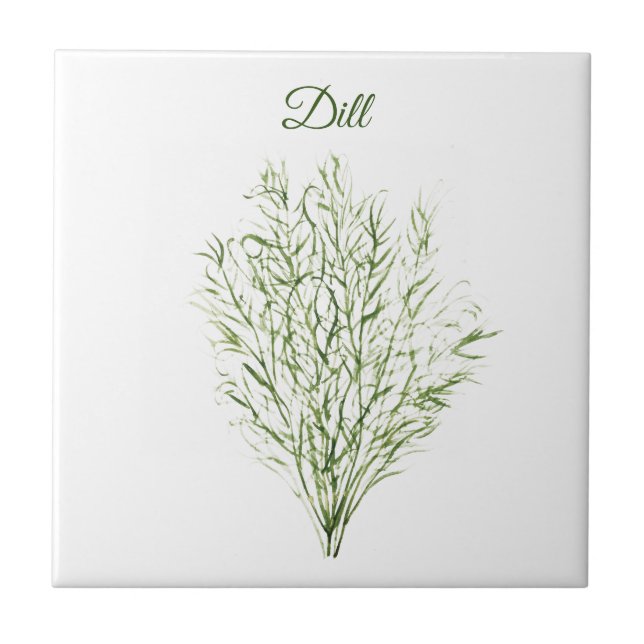 Azulejo Planta verde culinaria Dill Herb Greenery Kitchen (Frente)