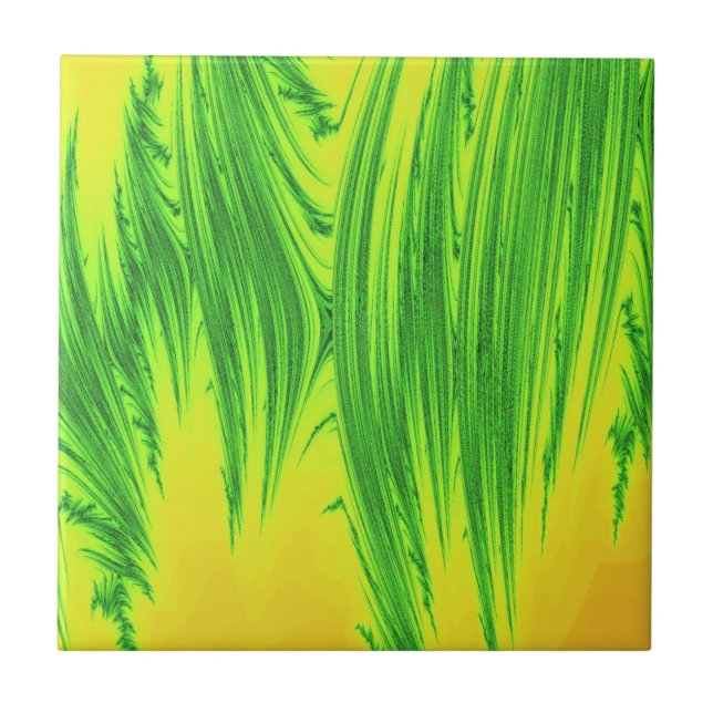 AZULEJO PLANTAS DE AGUA VERDE Y AMARILLA (Frente)