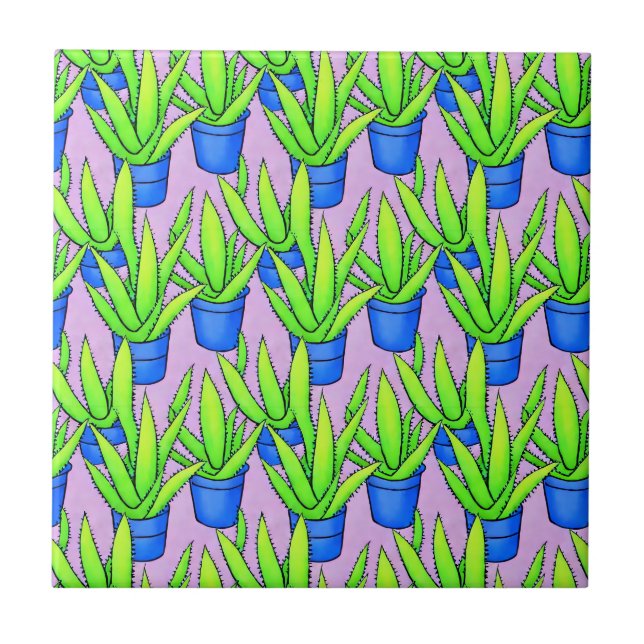 Azulejo Plantas de Aloe Vera Patrón (Frente)