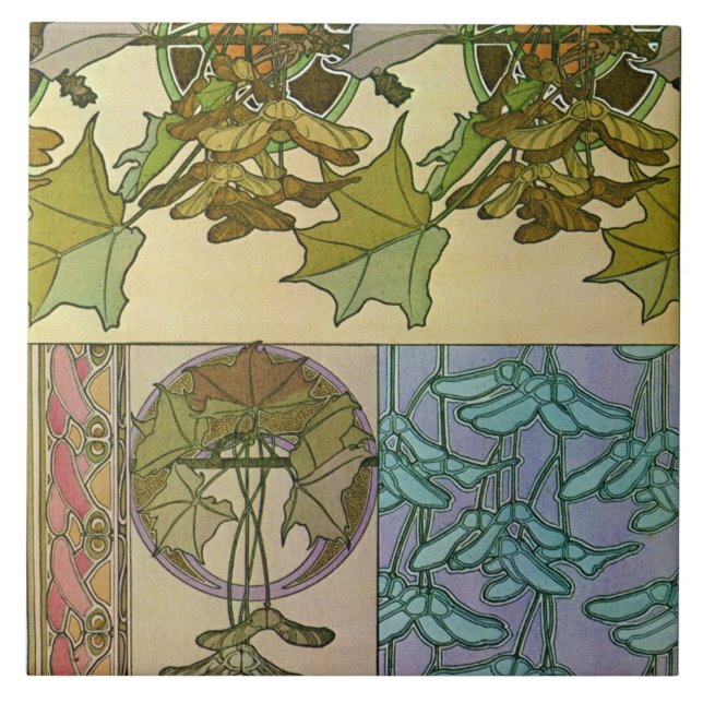 Azulejo Plantas de estilo Art Nouveau, Mucha (Frente)