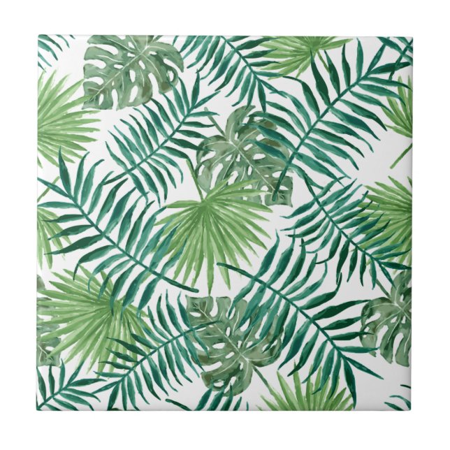Azulejo Plantas Tropicales Botánicas Hoja de Palma (Frente)