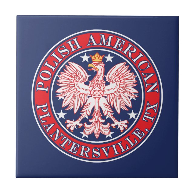 Azulejo Plantersville Texas Águila Polaca Estadounidense (Frente)