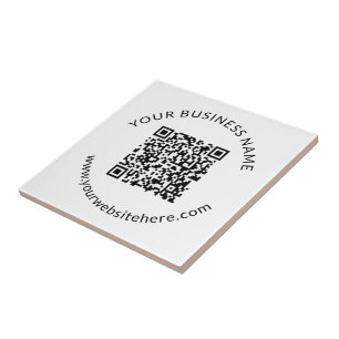 Azulejo Plantilla de código QR cargada con texto editable