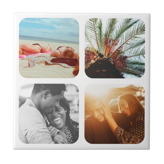 Azulejo Plantilla de fotos de Wall Tile 4 redondeada a cas (Frente)