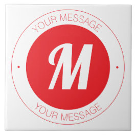 Azulejo Plantilla de Monograma y Texto Circular de persona