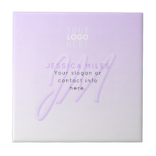 Azulejo Plantilla de nombre profesional y eslogan Morado