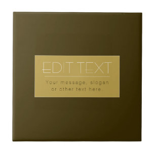 Azulejo Plantilla de texto editable con estilo Dorado Vi