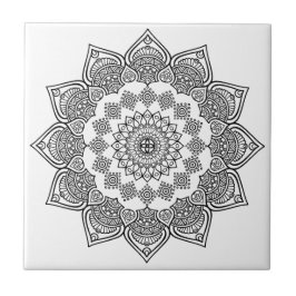 Azulejo Plantilla geométrica en blanco y negro