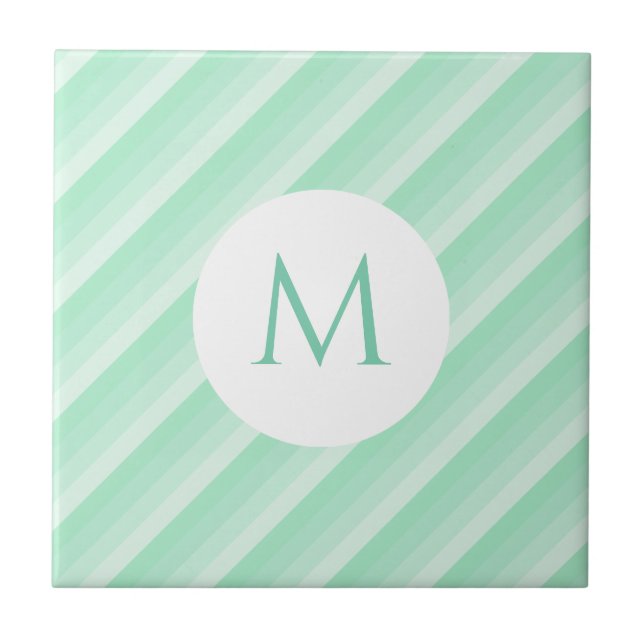 Azulejo Plantilla moderna de estampado verde de moda Monog (Frente)