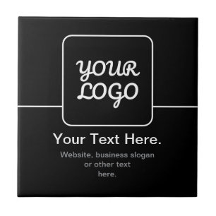 Azulejo Plantilla moderna para tu logotipo Blanco y negr