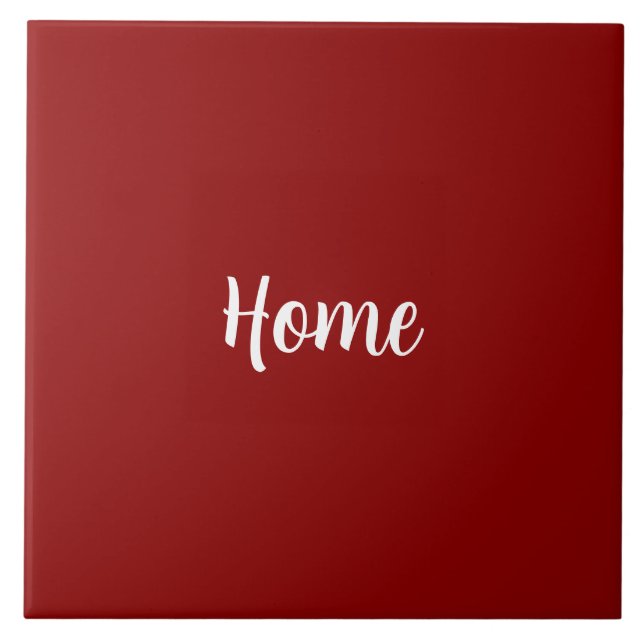 Azulejo Plantilla roja oscura, Personalizable, (Frente)