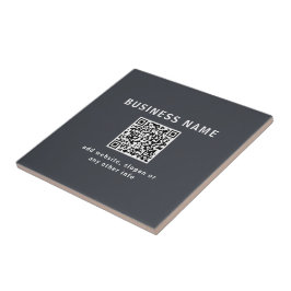 Azulejo Plantilla simple para su código QR | Gris oscuro