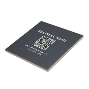 Azulejo Plantilla simple para su código QR   Gris oscuro