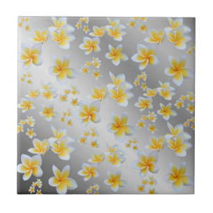 Azulejo plata,asiático, amarillo, blanco, florecer, brilla