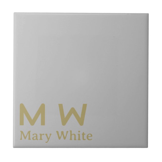 Azulejo Plata Cerámica Tile Gold Coaster (Frente)