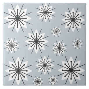 Azulejo Plata de copos de nieve modernos de mediados de si