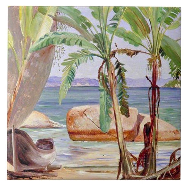 Azulejo Plátanos y rocas en Paqueta (Brasil), (Frente)