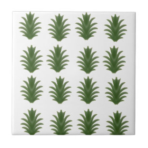 Azulejo Plato de papel botánico de hoja verde minimalista