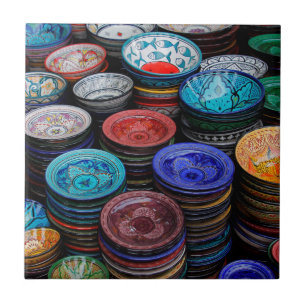 Azulejo Platos marroquíes en el mercado