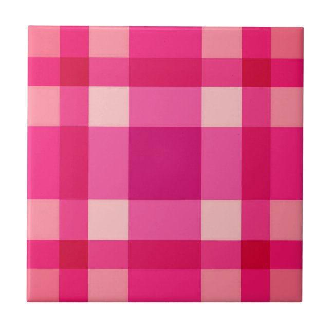Azulejo Platos modernos de mediados del siglo XX, rosa y v (Frente)