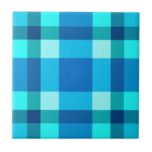 Azulejo Platos modernos de medio siglo, azul cobalto y tur