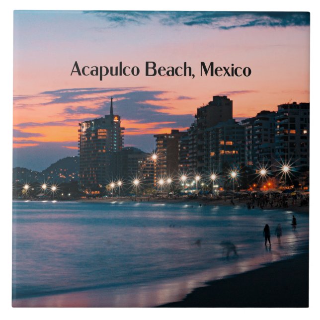 Azulejo Playa Acapulco, México (Frente)