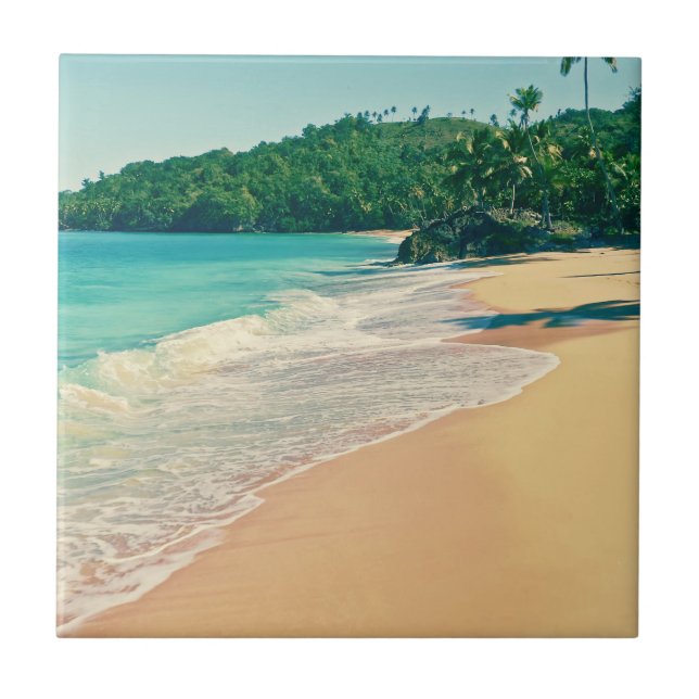 Azulejo Playa de Isla Tropical Tranquila (Frente)