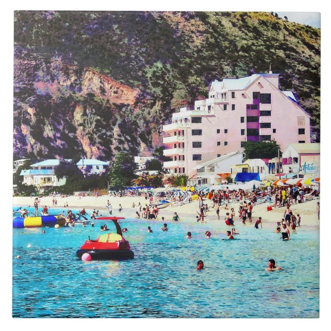 Azulejo Playa de Philipsburg Sint Maarten (Frente)