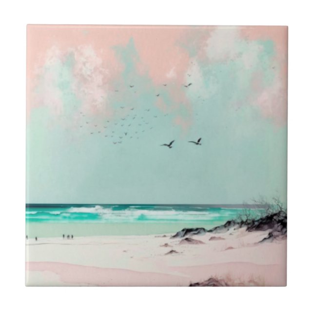 Azulejo Playa de vacaciones (Frente)