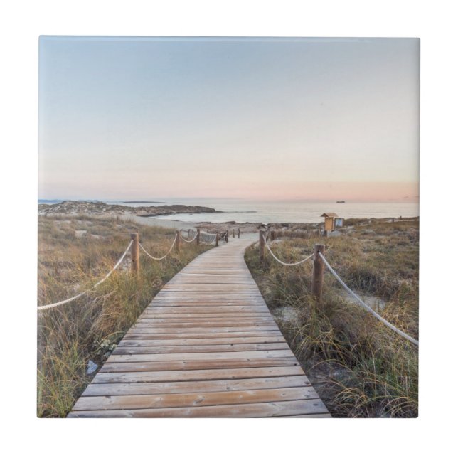 Azulejo Playa del Es Pujols en el amanecer (Frente)