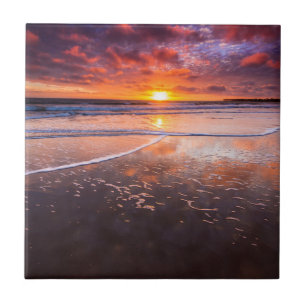 Azulejo Playa del Estado Ventura al atardecer