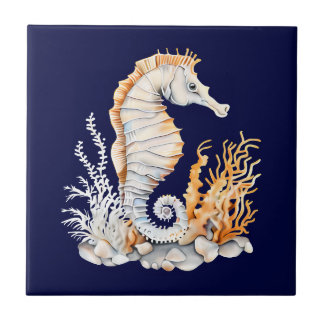 Azulejo Playa marina marina azul naranja 3D