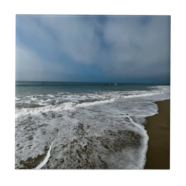 Azulejo Playa Santa Mónica en otoño. (Frente)