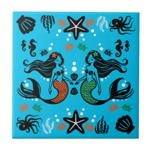 Azulejo Playa Sirena para Niños
