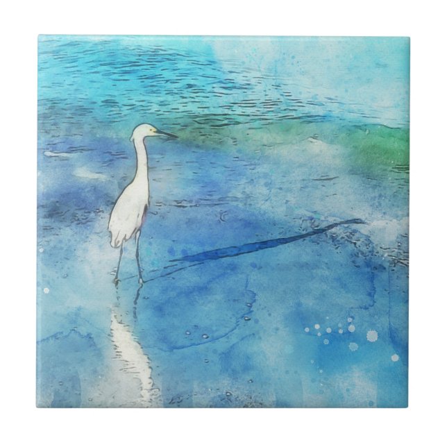 Azulejo Playa tropical en Verde azulado Aqua Turquoise Blu (Frente)